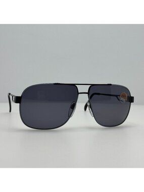 Luxottica Sunglasses 1265 Black Grey Avant Garde Vintage Frames Italy Retro Demo